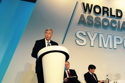 Dan Poneman speaking at the World Nuclear Association Symposium in 2015