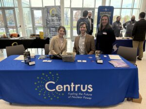 Centrus Manager Kailey Pemberton, far left, promotes nuclear and advanced manufacturing opportunities at a career fair at her alma mater, Tennessee Tech.