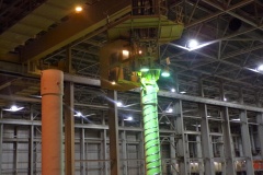 Using crane to move centrifuge